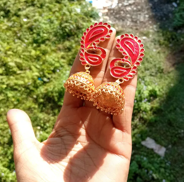 Assamese_Traditional_Jhumka_Earring_Copper_Jhumki_Earring_For_Girls_&_Women